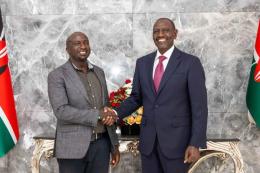 File image of President William Ruto with Samuel Muchina Nyagah.